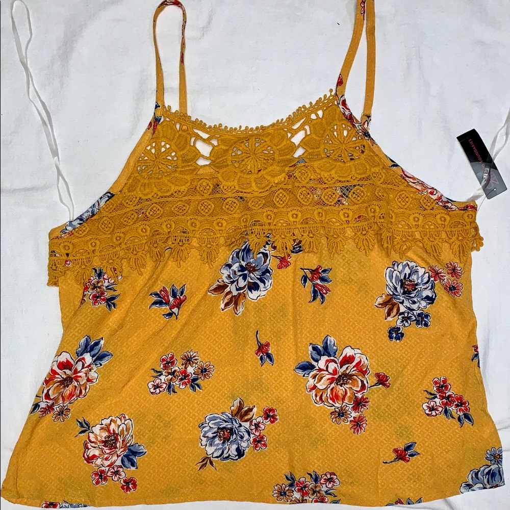 NOBO Golden Yellow Floral Strappy TankTop XXXL(21)